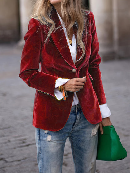 Blazer femme élégant coupe un bouton