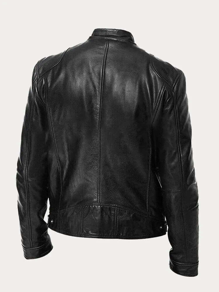 Herren Lederjacke Elegant Schwarz - IdealeKleiden