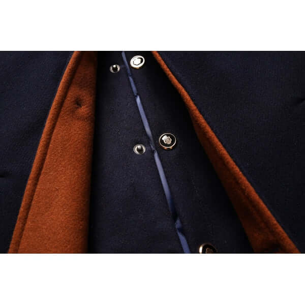 Herren Wollmantel Slim Fit Winter Schwarz - IdealeKleiden