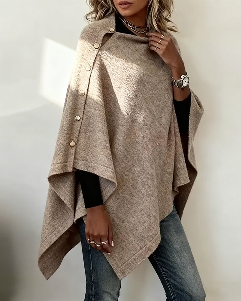 Stylische Capejacke Asymmetrisch Modern - IdealeKleiden