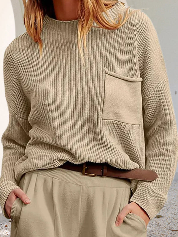 Pull en maille confortable avec poches Style décontracté