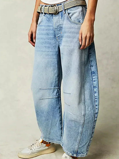 Jeans Large Coupe Imprimé Tendance pour Femme