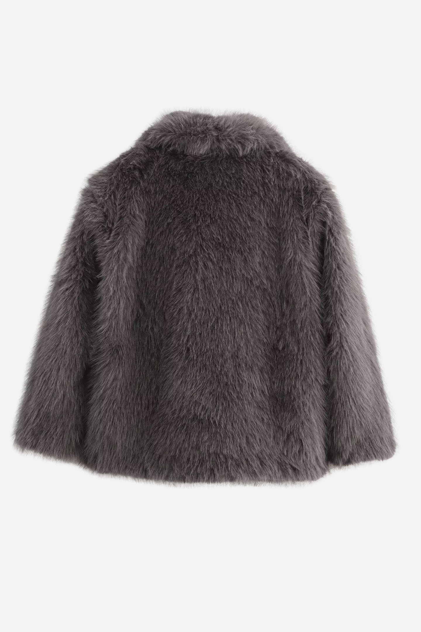 Schicke Faux-Fur-Jacke Schalkragen - IdealeKleiden