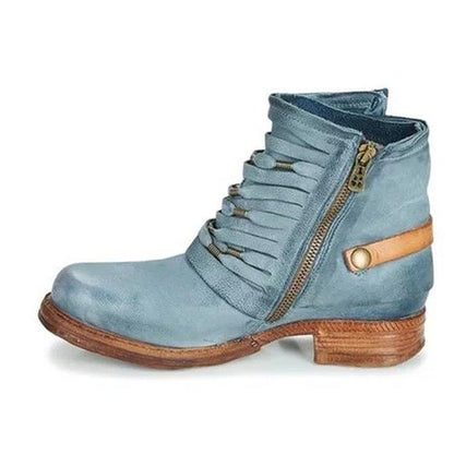 Bottes en cuir rétro style vintage