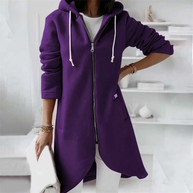 Parka long à capuche femme moderne