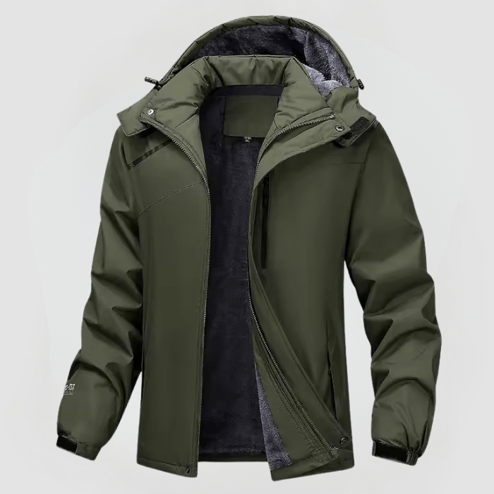 Parka d'hiver homme chaud capuche fermeture éclair