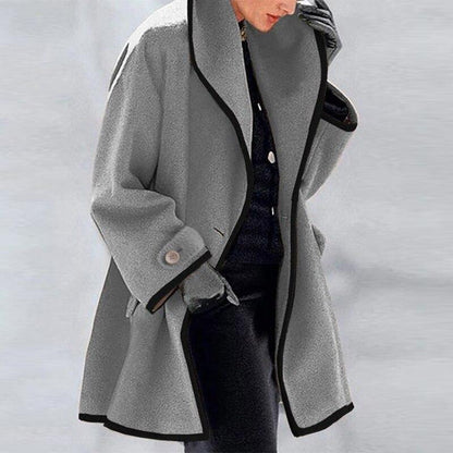 Manteau d'hiver femme col châle ouvert