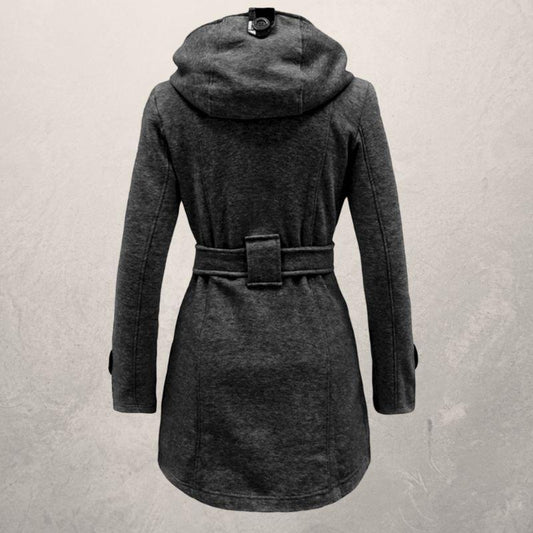 Klassischer Trenchcoat Zweireihig mit Kapuze - IdealeKleiden