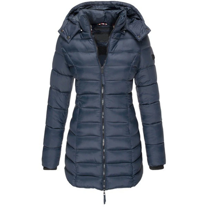 Doudoune longue à capuche pour femme