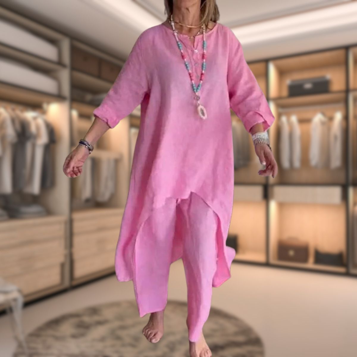 Ensemble deux pièces oversize décontracté femme