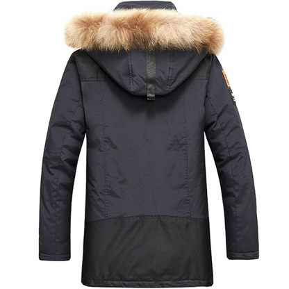 Herren Parka Winterjacke mit Pelz Kragen - IdealeKleiden