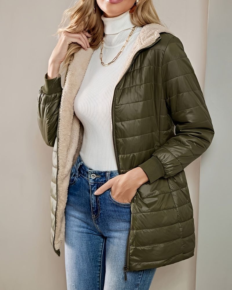 Manteau d'hiver doublé chaud pour femme