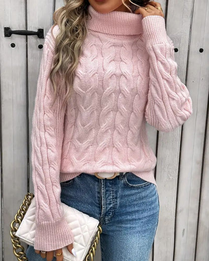 Pull moderne en maille torsadée à manches longues