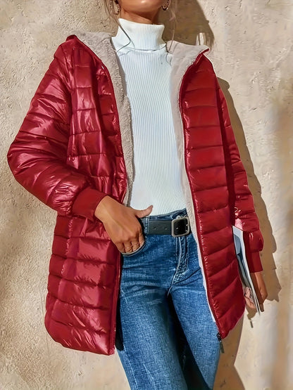 Veste chaude pour femme en polaire avec fermeture éclair