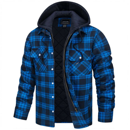 Veste de loisir à carreaux pour homme, manches longues, moderne