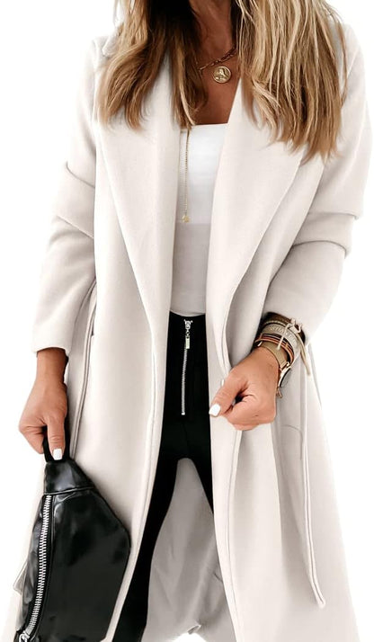 Manteau Femme Élégant Col Revers Ouvert