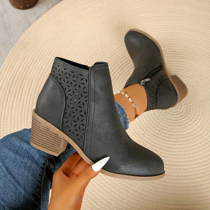 Bottines Confortables pour Femmes avec Fermeture Éclair