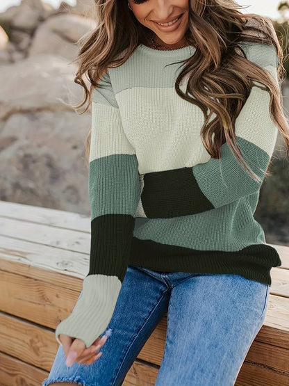 Pull pour femme élégant motif rayé moderne