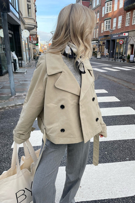 Damen Trenchcoat Beige Elegent - IdealeKleiden
