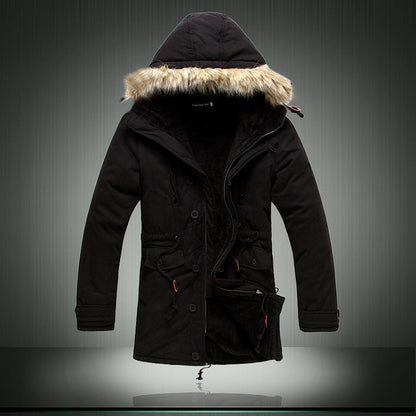 Parka homme doublé col fourrure amovible