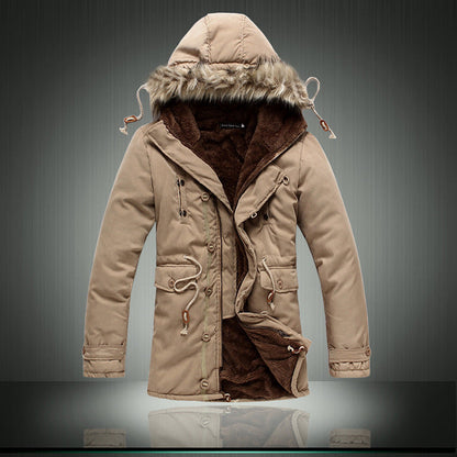 Parka homme doublé col fourrure amovible
