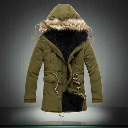 Parka homme doublé col fourrure amovible