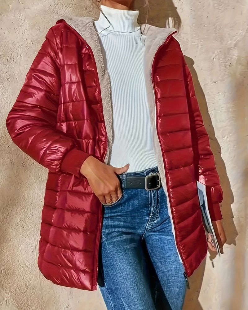Manteau d'hiver doublé chaud pour femme