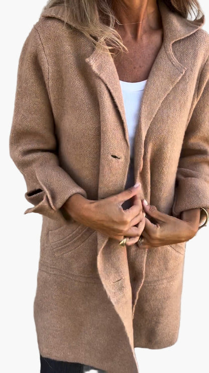 Longue veste femme élégante noir bureau