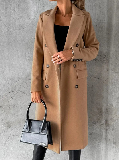 Veste d'hiver élégante à revers pour femme