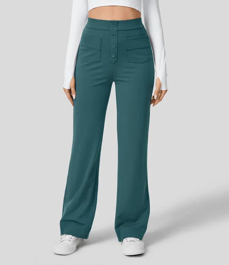 Elegante Damen-Hose mit Knöpfen - IdealeKleiden