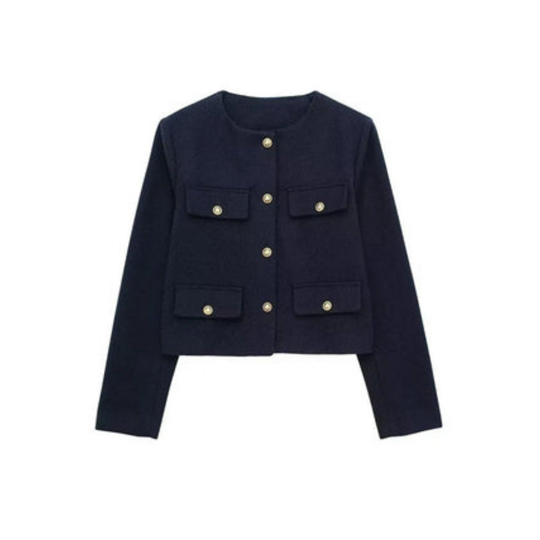 Blazer femme élégant manches longues style vintage