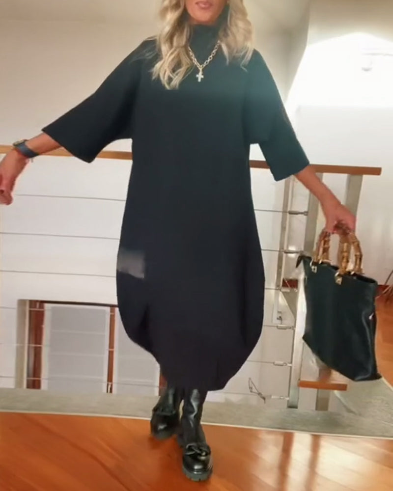 Robe décontractée unie pour femme