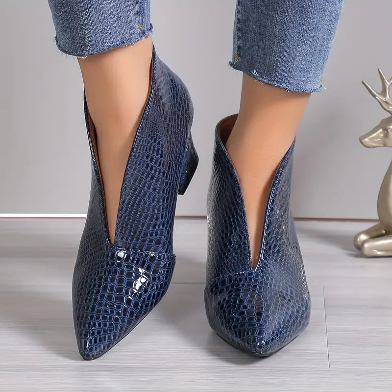 Bottines brillantes motif croco élégantes