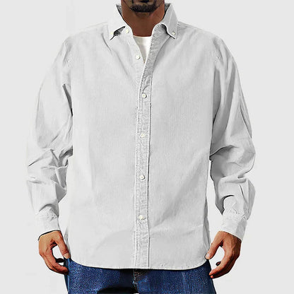 Vox | Chemise élégante en velours côtelé beige