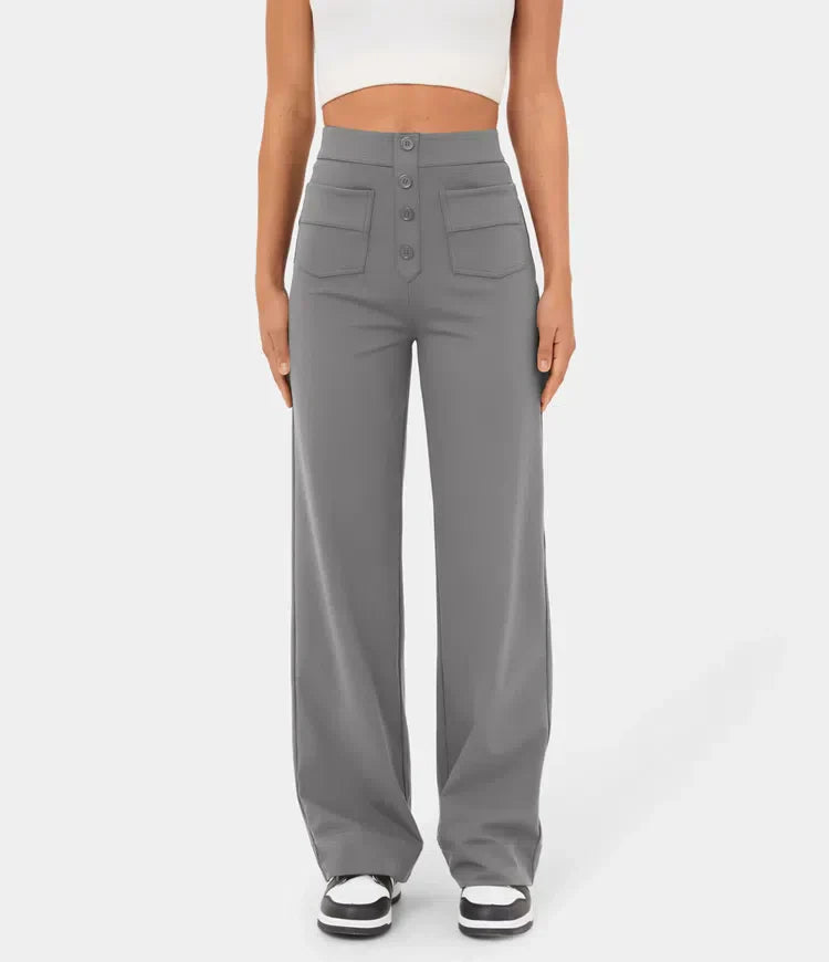 Pantalon élégant pour femme avec boutons