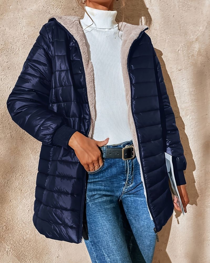 Manteau d'hiver doublé chaud pour femme