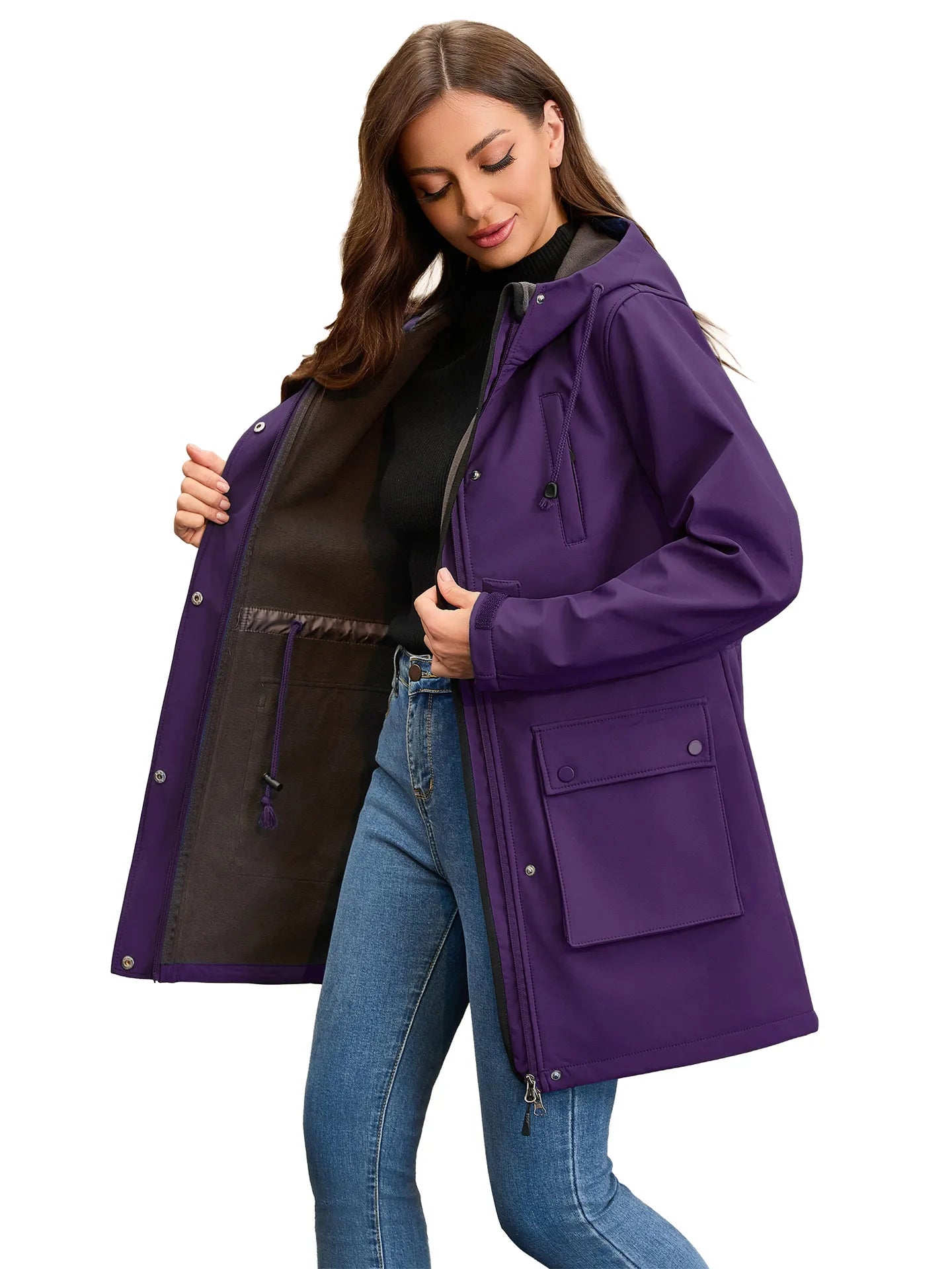 Veste softshell imperméable à capuche pour femme