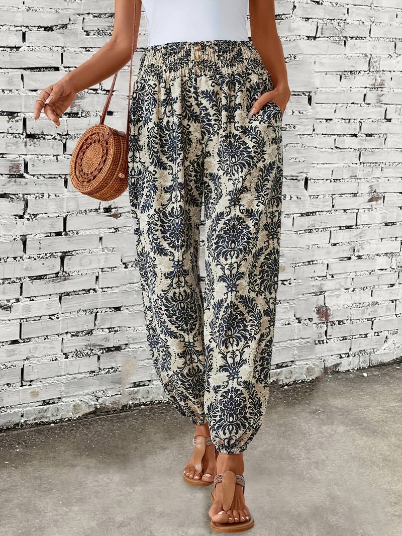 Pantalon féminin coloré à imprimé tendance