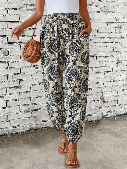 Pantalon féminin coloré à imprimé tendance