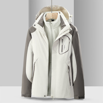 Wasserdichte Outdoor-Jacke mit abnehmbarem Fleece-Futter - IdealeKleiden