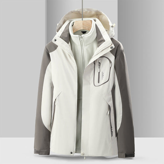 Wasserdichte Outdoor-Jacke mit abnehmbarem Fleece-Futter - IdealeKleiden