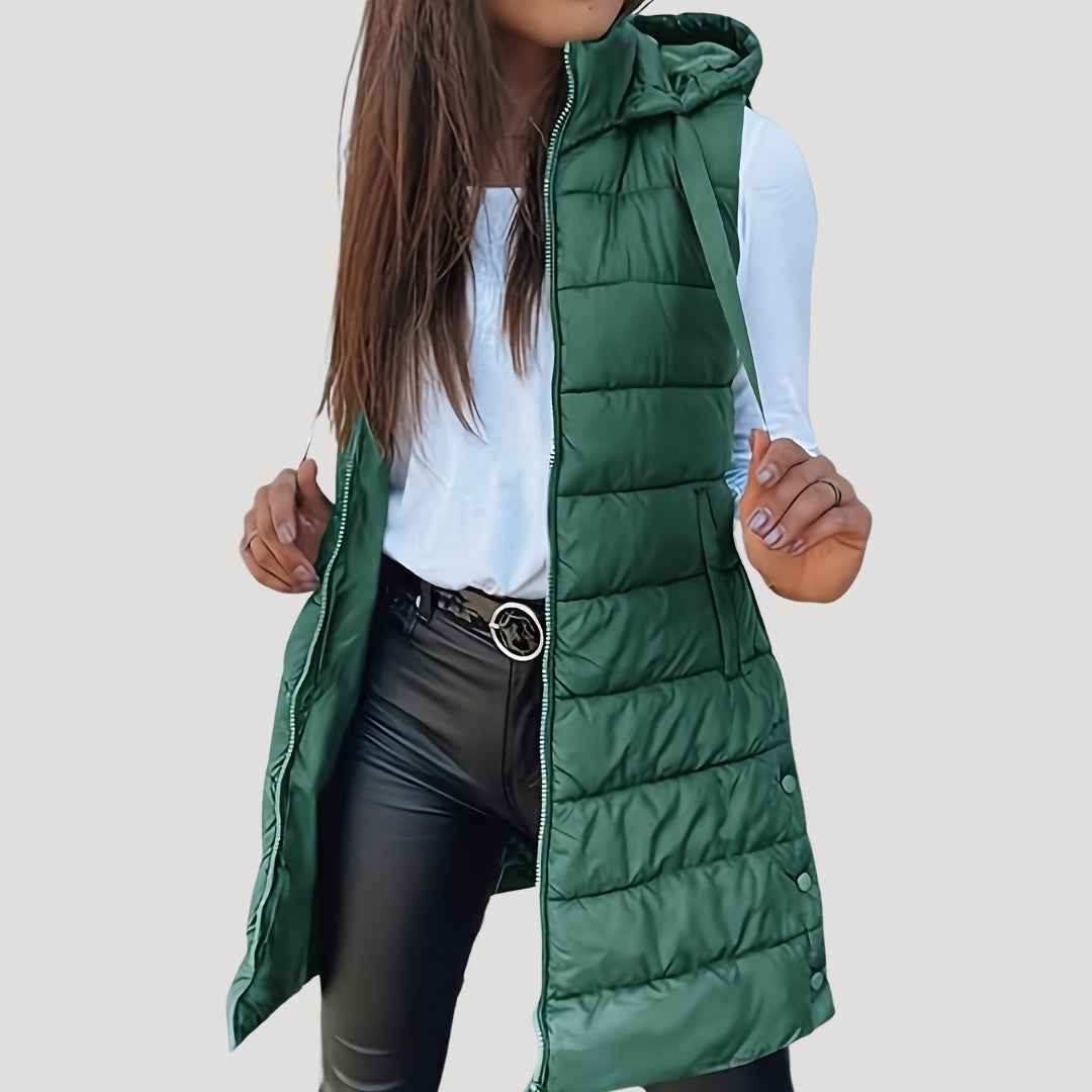 Warme Steppweste Damen Winter Kapuze - IdealeKleiden