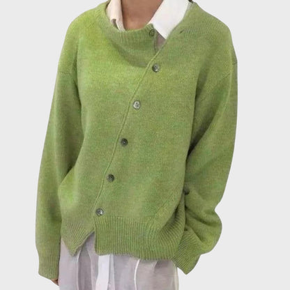 Bequeme Strickjacke mit Knöpfen Frauen - IdealeKleiden