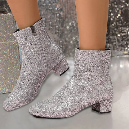 Bottines élégantes pour femme à talon carré
