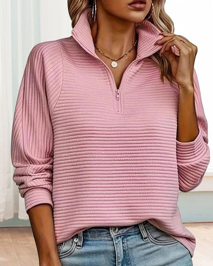 Robe élégante unie à fermeture éclair