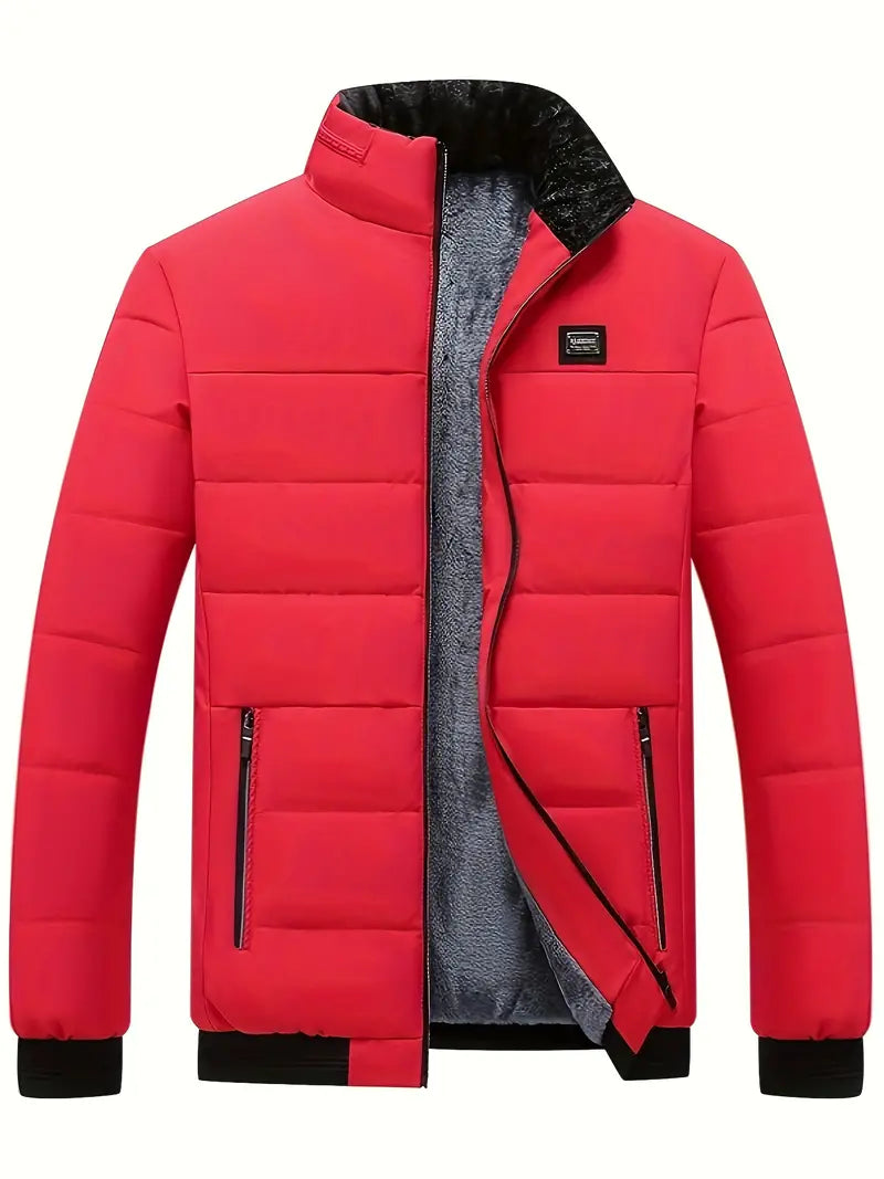 Veste d'hiver homme tendance Col montant Doublure intérieure en velours