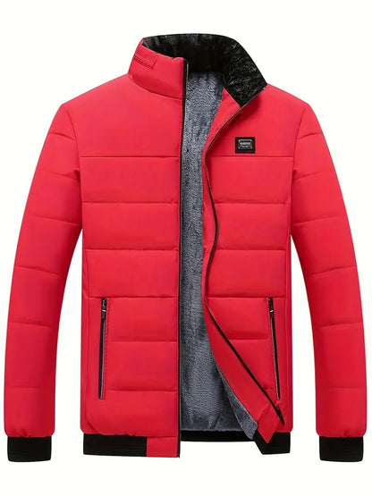 Veste d'hiver homme tendance Col montant Doublure intérieure en velours