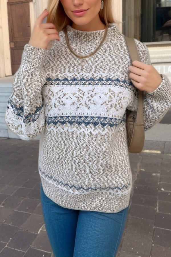 Pull de Noël Motif flocons festifs