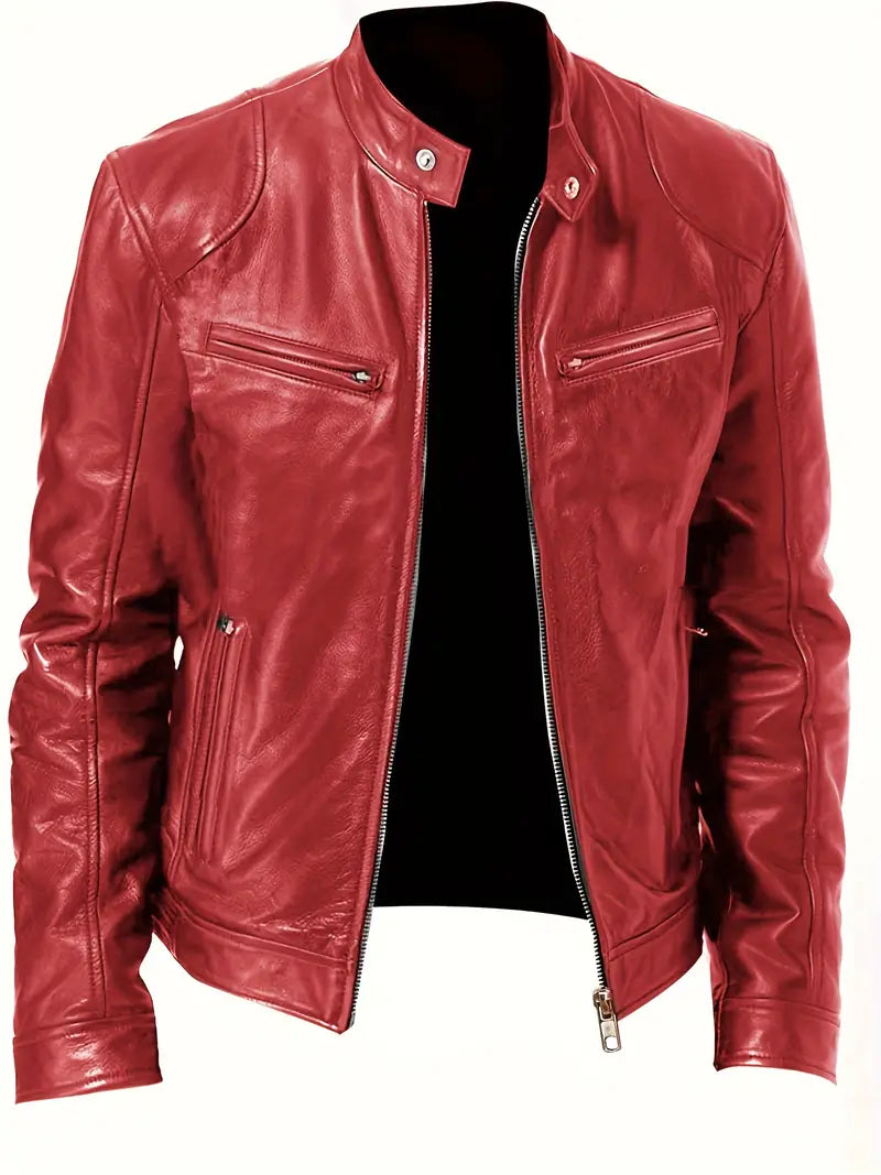 Blouson de moto en cuir pour hommes