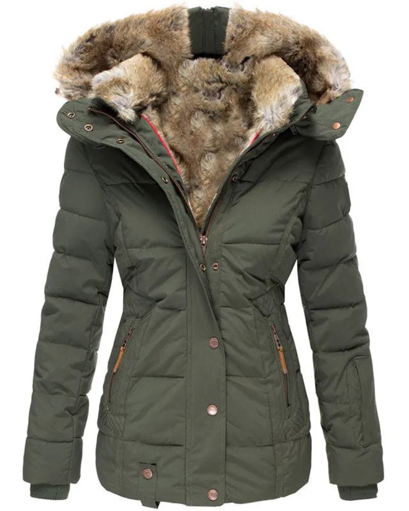 Élégante veste d'hiver avec une doublure en fourrure douce